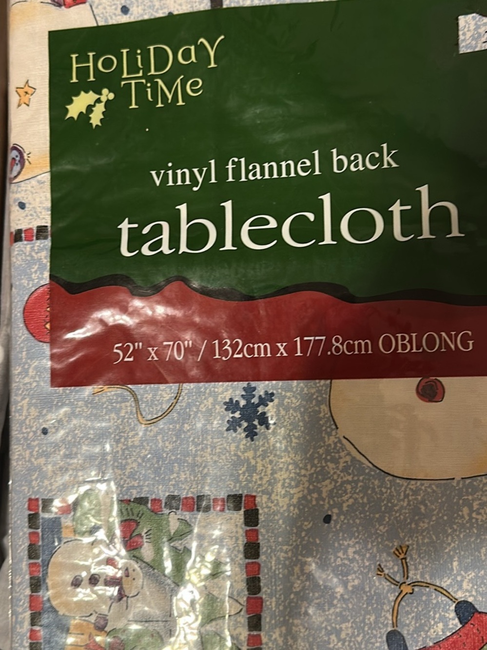 Holiday Time Snowmen & Winter Friends Vinyl Tablecloth